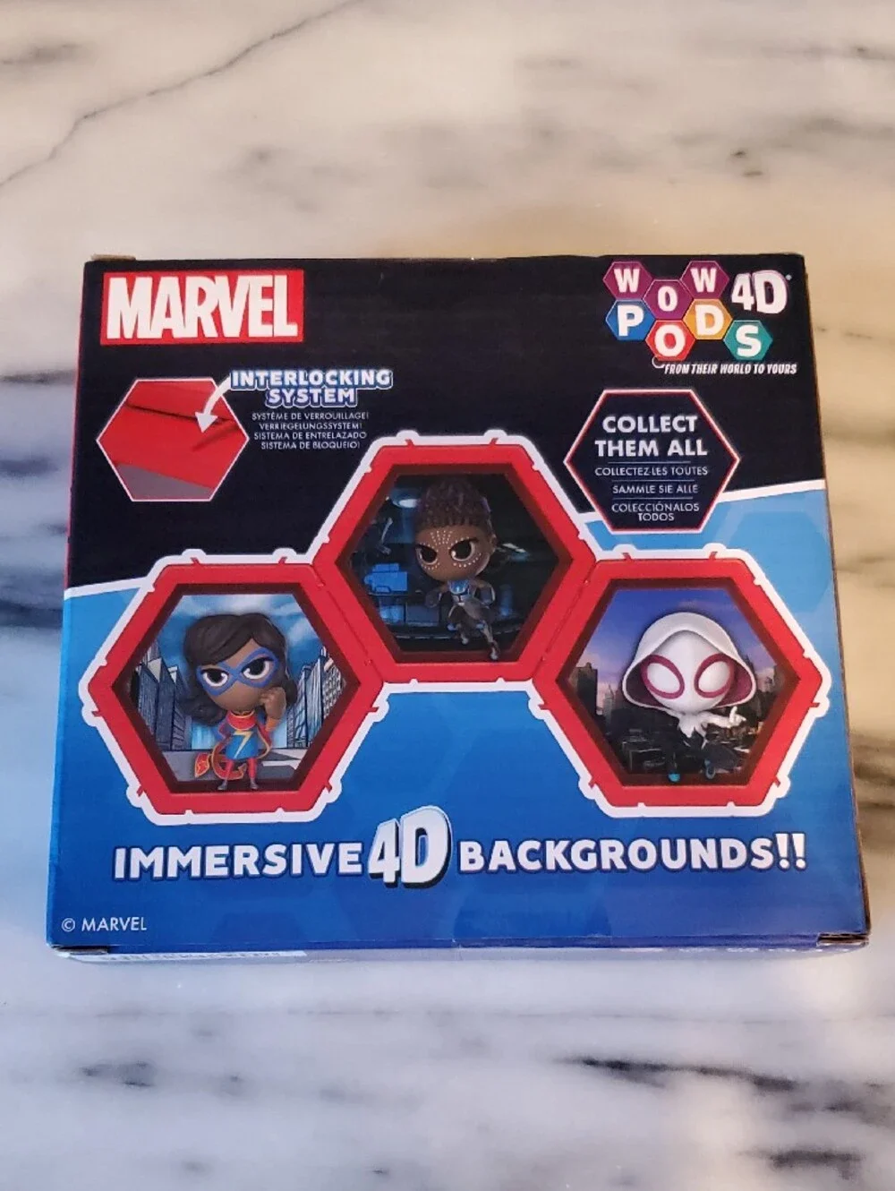 Marvel Ghost-Spider Wow Pods 4D Collectible Figure - White/Pink